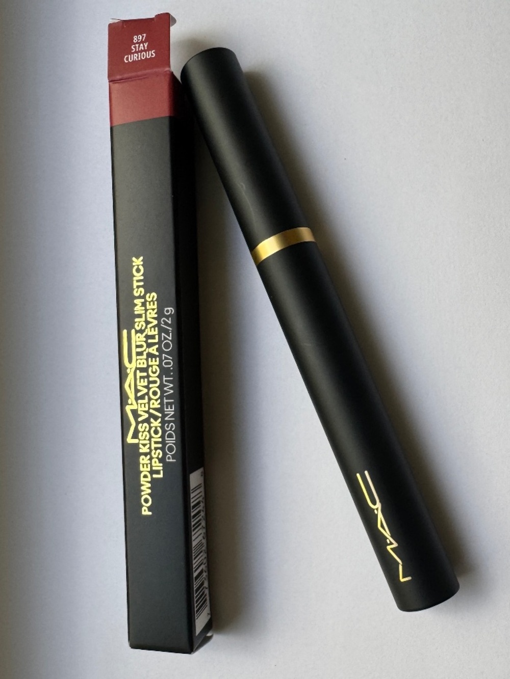 M.A.C. Powder Kiss Velvet Blur Slim Lipstick – Stay Curious